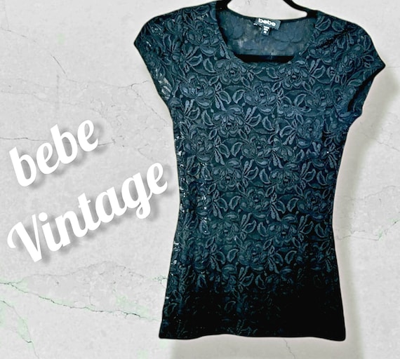 bebe Vintage Y2K Black Top Size XS Like New! - image 1