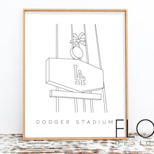 Dodger Stadium Printable Art Minimalist Poster Wall Art Downloadable Print