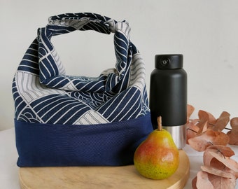 Women's lunch box, elegant canvas lunch bag, lunch container.