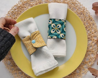 Personalized napkin rings, fabric napkin holders, napkin rings, Mother's Day gift.