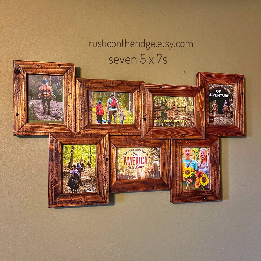 Picture Frame 5x7, Photo Collage Frame, Rustic Decor,western Decor