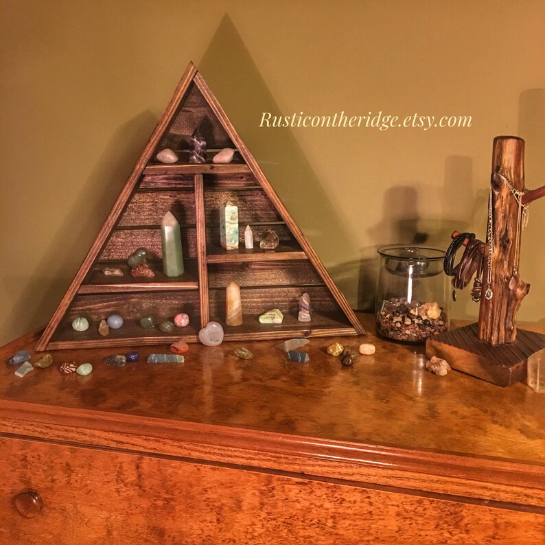 Crystal Display Shelf Crystal Shelf Crystal Stand Triangle Etsy