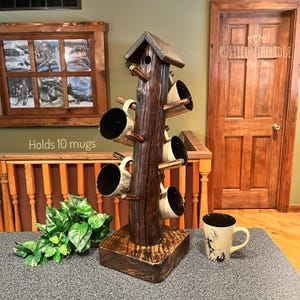 Coffee Mug Stand, Mug Tree, Mug Stand, Cup Holder, Cup Stand, Cup Tree, Western Decor, Rustic Mug Holder, Coffee Bar, Western Bar Decor