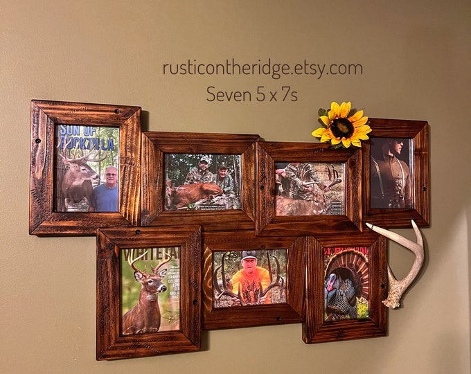 Multi Photo Collage, Photo Collage Frame,rustic Decor,western Decor