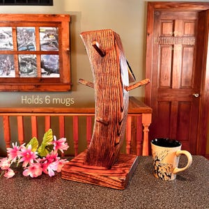 Coffee Mug Stand, Mug Tree, Mug Stand, Cup Holder, Cup Stand, Cup Tree, Western Decor, Rustic Mug Holder, Coffee Bar, Western Bar Decor