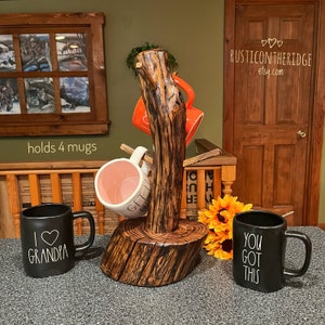 Coffee, Mug Tree, Mug Stand, Cup Holder, Cup Stand, Cup Tree, Western Decor, Rustic Mug Holder, Coffee Bar, Western Bar Decor