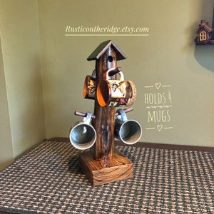 Coffee Mug Stand, Mug Tree, Mug Stand, Cup Holder, Cup Stand, Cup Tree, Western Decor, Rustic Mug Holder, Coffee Bar, Western Bar Decor