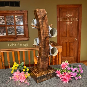 Mug Tree, Mug Stand, Cup Holder, Cup Stand, Cup Tree, Western Decor, Rustic Mug Holder, Coffee Bar, Western Bar Decor