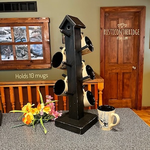 Coffee Mug Stand, Mug Tree, Mug Stand, Cup Holder, Cup Stand, Cup Tree, Western Decor, Rustic Mug Holder, Coffee Bar, Western Bar Decor