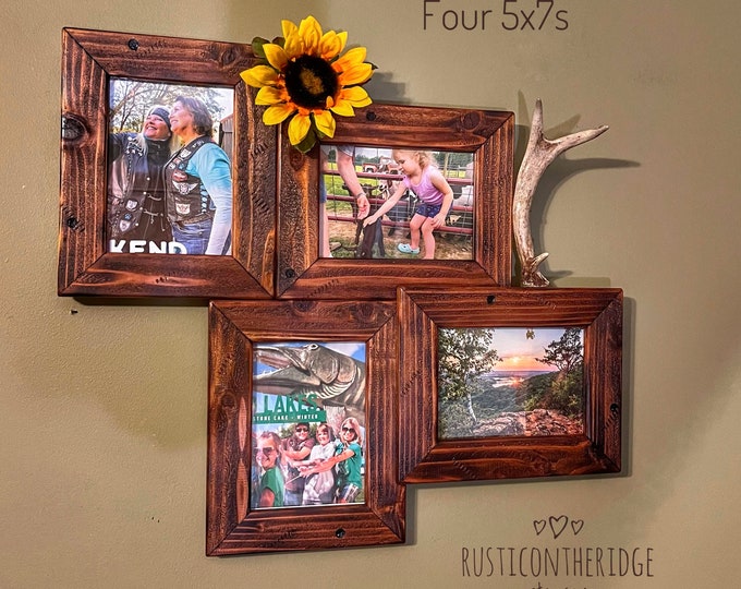 Multi Photo Collage, Photo Collage Frame,rustic Decor,western Decor