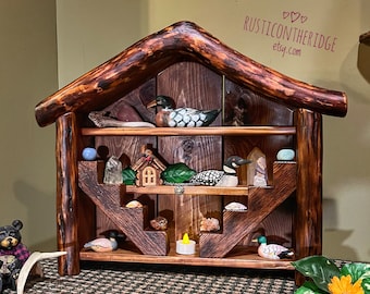 Rustic Wood Crystal Display Shelf, Essential Oil Organizer