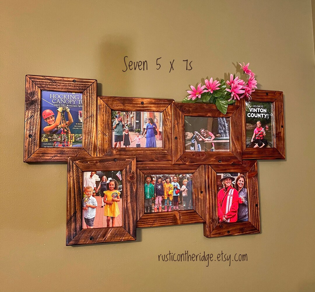 Picture Frame 5x7, Photo Collage Frame, Rustic Decor,western Decor