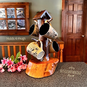 Coffee Mug Stand, Mug Tree, Mug Stand, Cup Holder, Cup Stand, Cup Tree, Western Decor, Rustic Mug Holder, Coffee Bar, Western Bar Decor