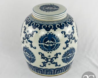 Jarra de jengibre de porcelana china, período Jiaqing (1796 a 1820), siglos XVIII/XIX