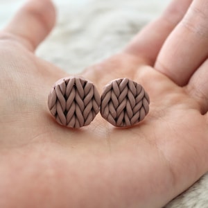 Homemade Polymer Clay Stud Sweater Earrings