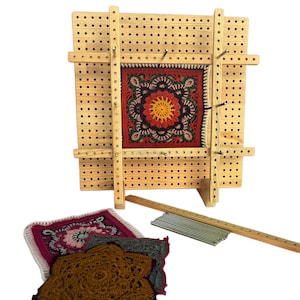 Granny Square Blocking Board With  Pin stabilizer bars