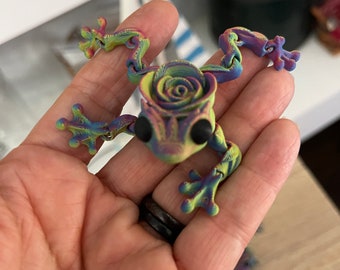 3D-gedruckter Flexi-Mini-Rosenfrosch, hergestellt in den USA, artikulierte Flexy-Figur aus PLA