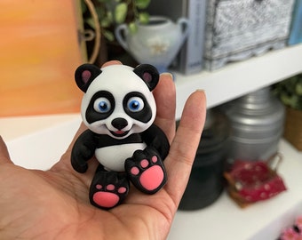 3D-gedruckter süßer Flexy-Panda, hergestellt in den USA, PLA Articulate Flexi Figur Tier