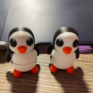 Mini Sized Penguin Flexi Articulated Fidget Figure USA Made, 3D Printed, PLA