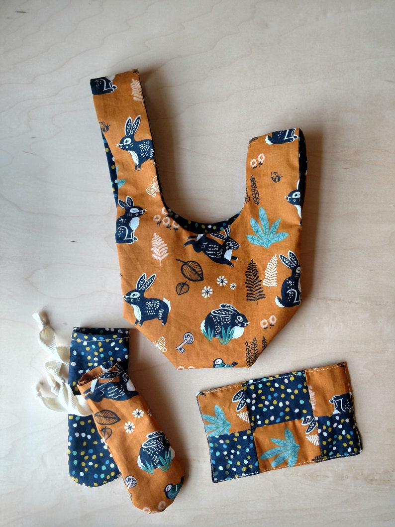 PDF sewing pattern. Reversible knot bag. Zero waste tutorial. Etsy