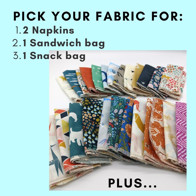 Zero Waste Lunch Kit. Organic Cotton Set With Lunch Bag Etsy