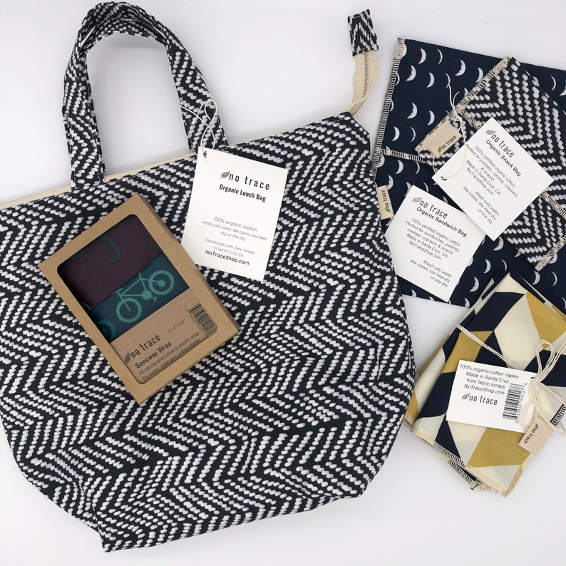 Zero Waste Lunch Kit. Organic Cotton Set With Lunch Bag Etsy