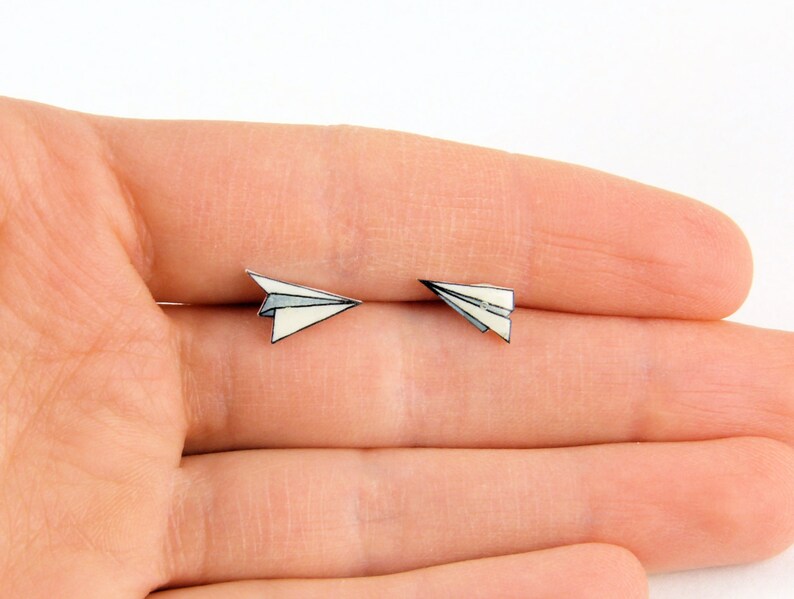 Paper Plane Earrings Etsy