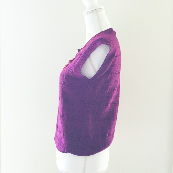 Vintage Sleeveless Top with Beaded Neckline / Boh… - image 4