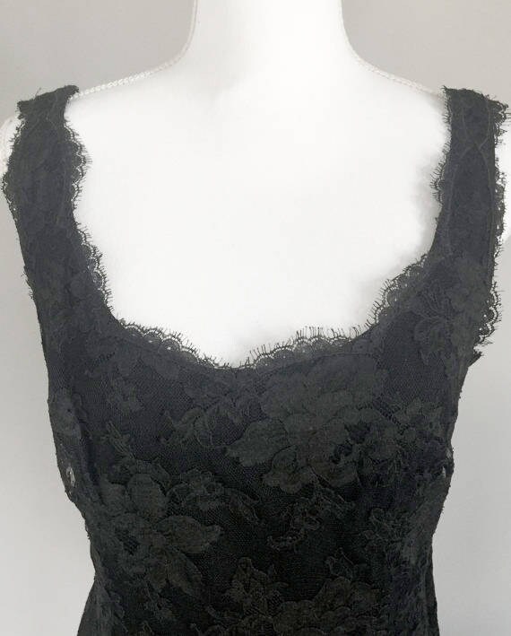 1960s Grenelle ESTEVEZ Black Lace Cocktail Dress … - image 4