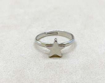 Star Toe Ring, Adjustable Toe Ring, Silver Toe Ring, Toe Ring, Boho Toe Ring.