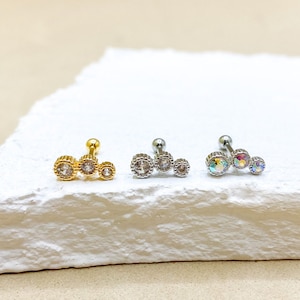 16G Labret Stud • 316L Surgical Steel • Tragus Stud • Back Earring • Helix • Conch • Labret Stud