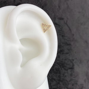 16G Triangle Labret Stud • 316L Surgical Steel • Tragus Stud • Back Earring • Helix • Conch • Labret Stud