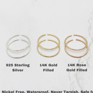 2 Artisanal Toe Rings 14K Gold Filled 925 Sterling Silver Toe Ring, 14K Rose Gold Filled Toe Ring, Toe Ring, Toe Ring Gold, Toe Ring Silver imagen 6