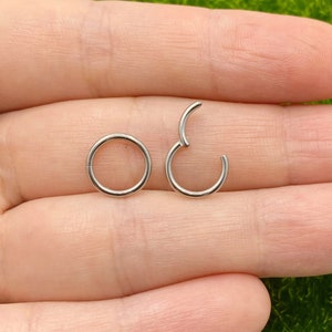 20G-18G-16G-14G-12G-10G Clicker 316L Surgical Steel, Nose Ring, Nose Ring, Clicker Nose Ring, Nose Hoop, Nose Ring Hoop, Cartilage earring image 6