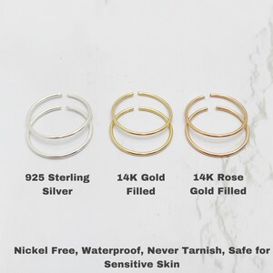 2 TOE RINGS 14K Gold Filled 925 Sterling Silver Teen Ring, 14K Rose Gold Filled Teen Ring, Teen Ring, Teen Ring Goud, Teen Ring Zilver afbeelding 4