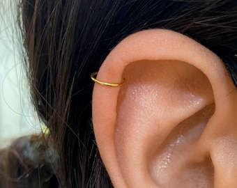 2 Pcs, Cartilage Hoop Earrings, 14K Gold Filled 925 Sterling Silver Cartilage Piercing.