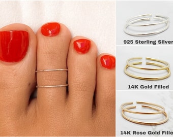 2 TOE RINGS 14K Gold Filled 925 Sterling Silver Teen Ring, 14K Rose Gold Filled Teen Ring, Teen Ring, Teen Ring Goud, Teen Ring Zilver