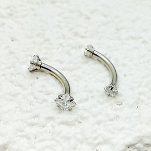 Diamond Cz, Rook Piercing, Rook Piercing Jewelry, Rook Earring, Rook Barbell, Rook Piercing, Rook Jewelry, Eyebrow Piercing Barbell.