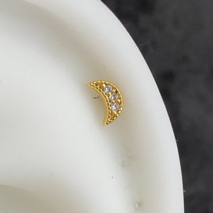 Perno Labret 16G • Acciaio chirurgico 316L • Perno Trago • Orecchino posteriore • Elica • Conchiglia • Perno Labret