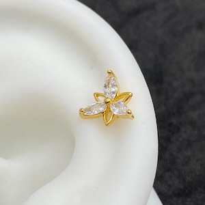 16G Labret Stud • 316L Surgical Steel • Tragus Stud • Cartilage Earring • Helix • Conch • Labret Stud