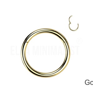 20G-18G-16G-14G-12G-10G Clicker Hinged, Nose Ring, Nose Ring Clicker, Nose Ring, Nose Hoop, Nose Ring Hoop, Cartilage earring. image 8