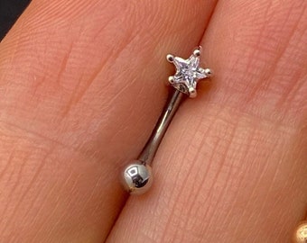 Star 16G Rook Piercing, Rook Piercing Jewelry, Rook Earring, Rook Hoop, Rook Jewelry.