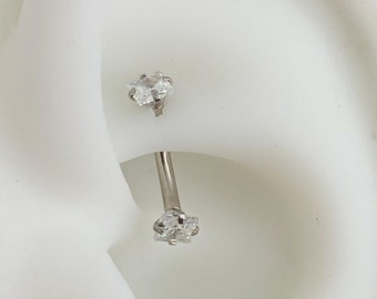 Diamant Cz, Rook Piercing, Rook Piercing Schmuck, Rook Ohrring, Rook Barbell, Rook Piercing, Rook Schmuck, Augenbrauen Piercing Barbell.