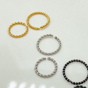 Gioielli per piercing conchiglia in acciaio chirurgico 316L senza nichel intrecciato, gioielli per orecchini conchiglia, orecchini per cartilagine, cerchio per cartilagine, cerchio per conchiglia