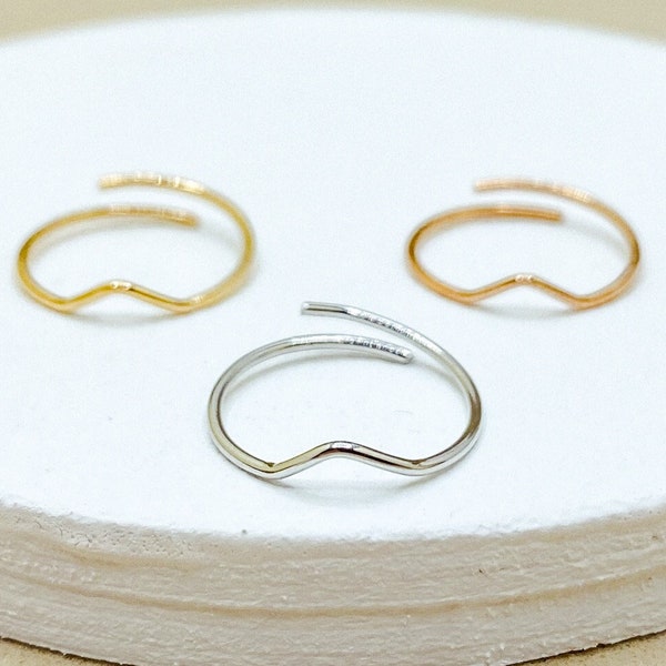 Waterdicht, Chevron teenring, verstelbare teenring, zilveren teenring, gouden teenring, roségouden teenring.