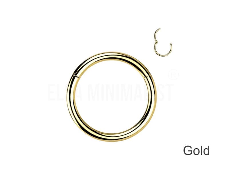 20G-18G-16G-14G-12G-10G Clicker Hinged, Nose Ring, Nose Ring Clicker, Nose Ring, Nose Hoop, Nose Ring Hoop, Cartilage earring. image 8