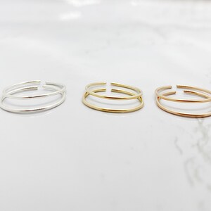2 TOE RINGS 14K Gold Filled 925 Sterling Silver Toe Ring, 14K Rose Gold Filled Toe Ring, Toe Ring, Toe Ring Gold, Toe Ring Silver image 5