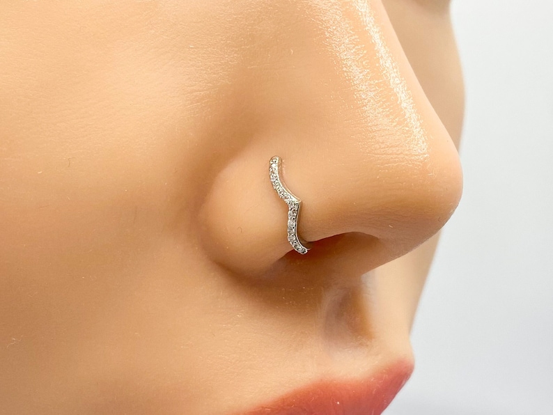 Fake Nose Ring, Fake Nose Piercing, Chevron. image 1