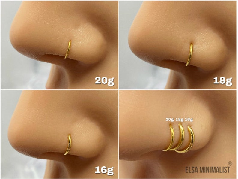 20G-18G-16G-14G-12G-10G Clicker 316L Surgical Steel, Nose Ring, Nose Ring, Clicker Nose Ring, Nose Hoop, Nose Ring Hoop, Cartilage earring image 5