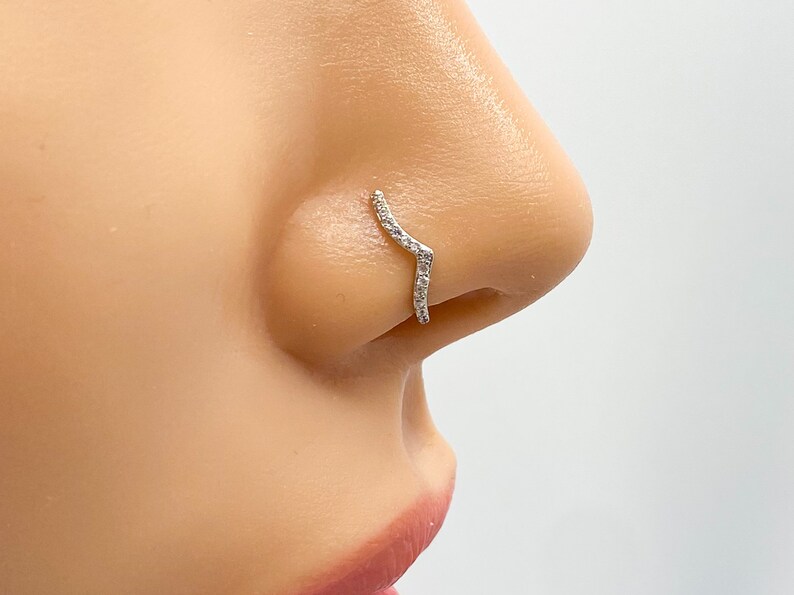 Fake Nose Ring, Fake Nose Piercing, Chevron. image 2